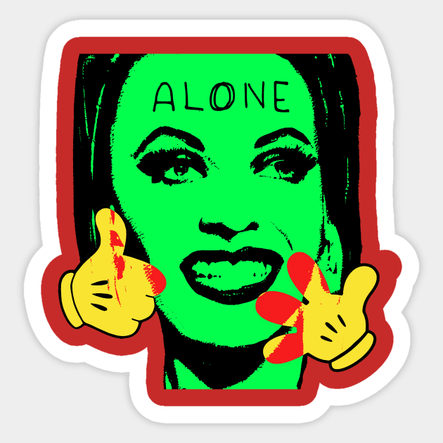 Alone | terrible Pop Art | Retro Surreal | Vintage Hard Life (yellow gloves) By Tyler Tilley Sticker by Tiger Picasso